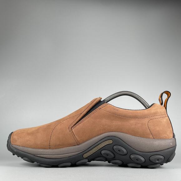 Merrell Jungle Moc Men's 9.5 Brown Nubuck Slip On Loafer Casual Shoes Waterproof - Picture 7 of 9